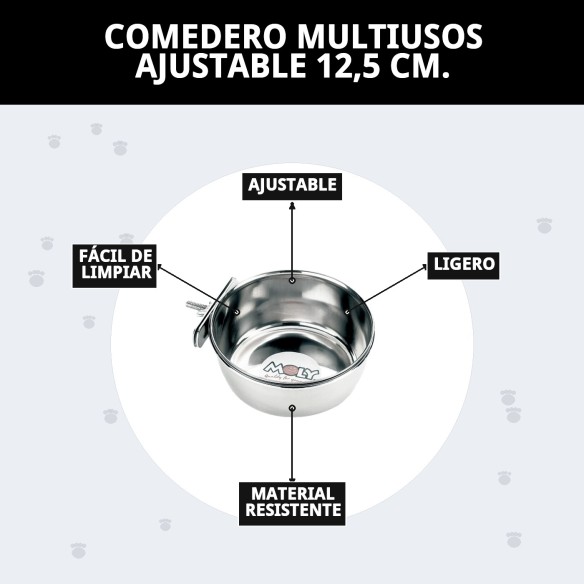 Comedero Multiusos Ajustable 12,5 cm - Ideal para Mascotas