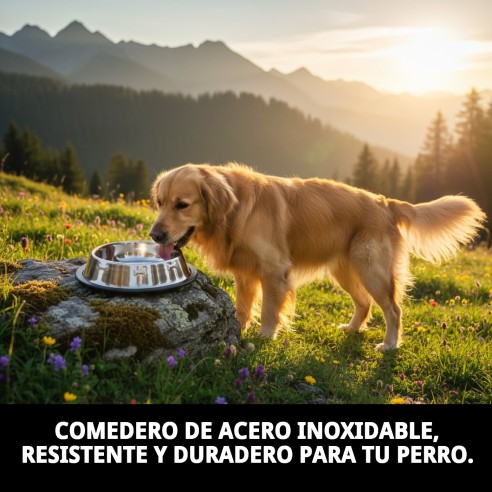 Comedero de Acero Pirámide 12cm - Diseño Moderno y Práctico