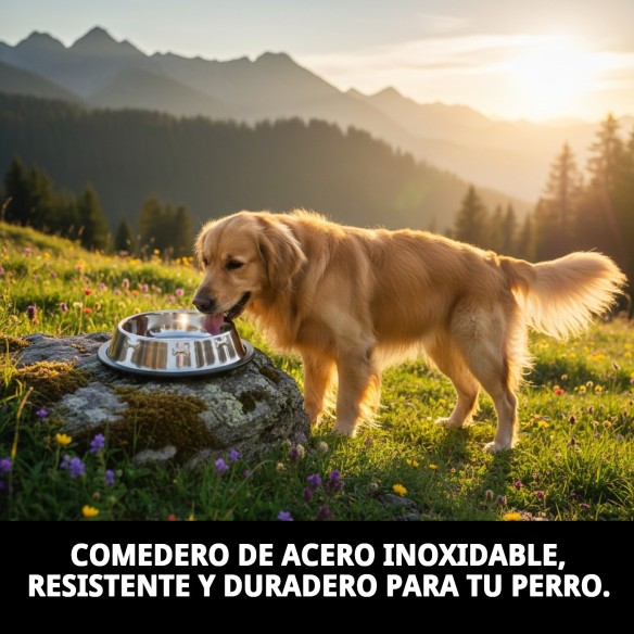 Comedero de Acero Pirámide 12cm - Diseño Moderno y Práctico