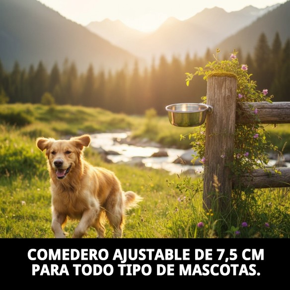 Comedero Multiusos Ajustable 7,5cm para Mascotas