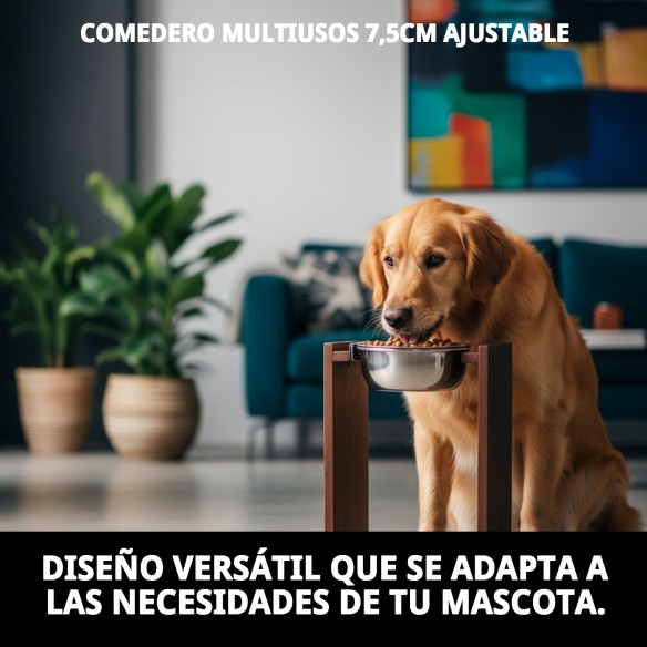 Comedero Multiusos Ajustable 7,5cm para Mascotas