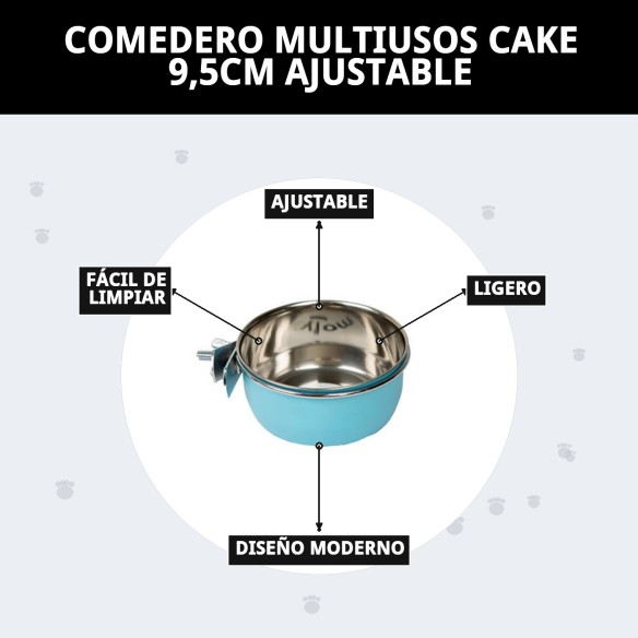 Comedero Multiusos Cake 9,5cm Ajustable para Mascotas