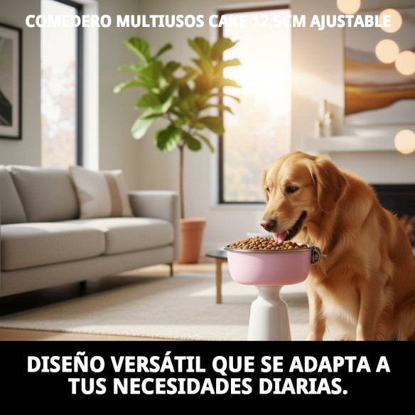 Comedero Multiusos Cake Ajustable 12,5cm para Mascotas