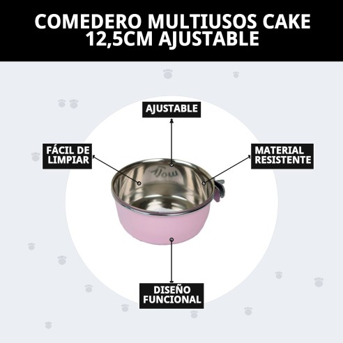 Comedero Multiusos Cake Ajustable 12,5cm para Mascotas