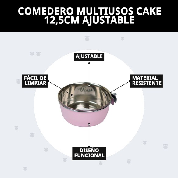 Comedero Multiusos Cake Ajustable 12,5cm para Mascotas