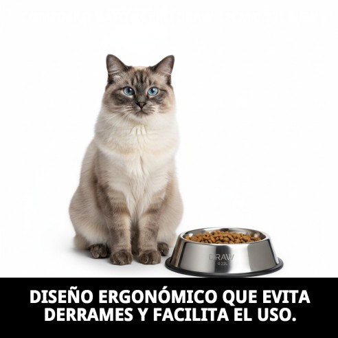 Comedero de Acero Inoxidable para Gato 12cm - Alta Calidad