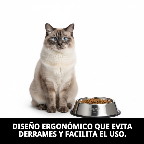 Comedero de Acero Inoxidable para Gato 12cm - Alta Calidad