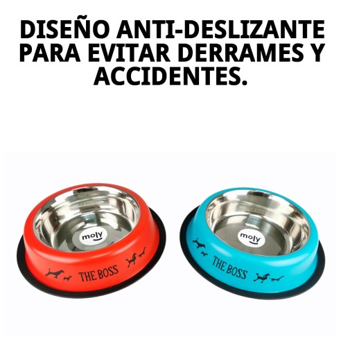 Comedero Acero Inoxidable Antideslizante 18cm 0,90L