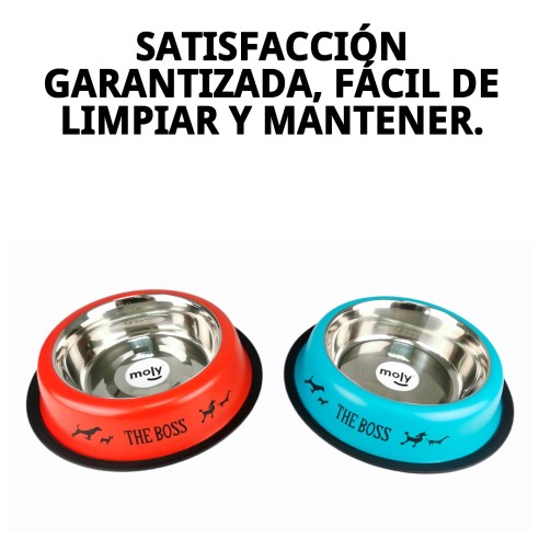 Comedero de Acero Antideslizante Draw 22cm 1,55L para Mascotas