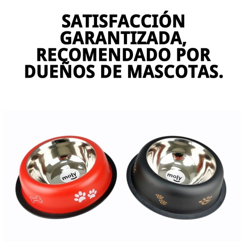 Comedero Acero Antideslizante Draw 25cm 2,35L para Mascotas