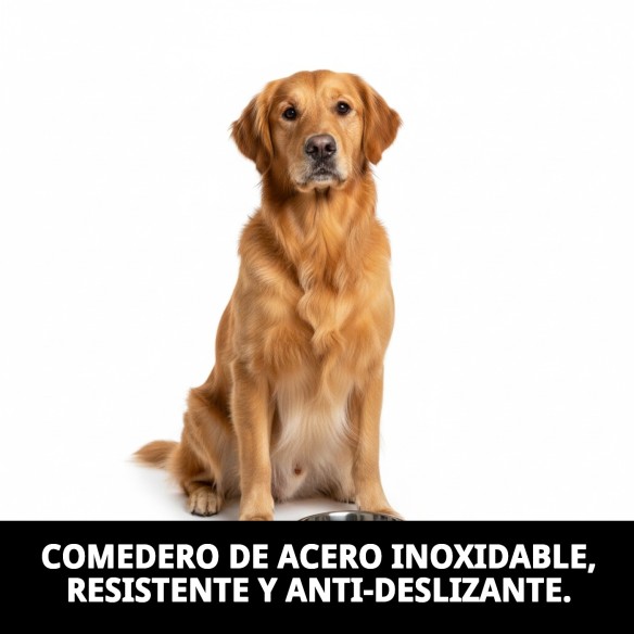 Comedero de Acero Antideslizante Motif 18cm 0,90L para Mascotas