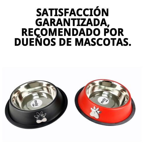 Comedero Acero Antideslizante Motif 25cm 2,35L para Mascotas