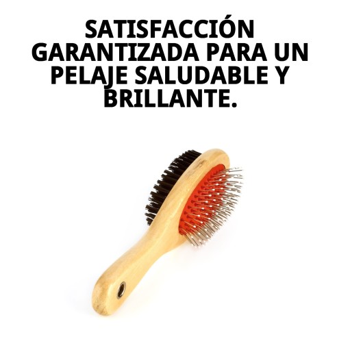 Cepillo Doble de Bambú con Nylon para Mascotas - Cuida su Piel