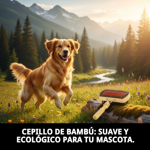 Cepillo de Bambú Carda Doble para Mascotas - Moly