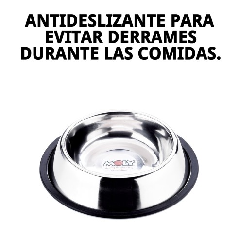 Comedero Acero Anti-Deslizante 16 cm 0.55L para Mascotas