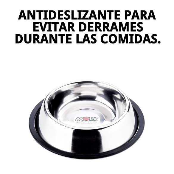 Comedero Acero Anti-Deslizante 16 cm 0.55L para Mascotas