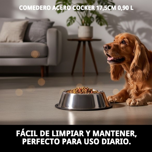 Comedero de Acero para Cocker 17,5 cm - 0,90 L que Dura