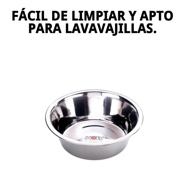 Comedero de Acero Eco 21cm - Capacidad 1.6L para Mascotas