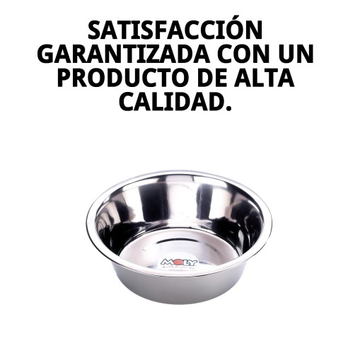 Comedero de Acero Eco 21cm - Capacidad 1.6L para Mascotas