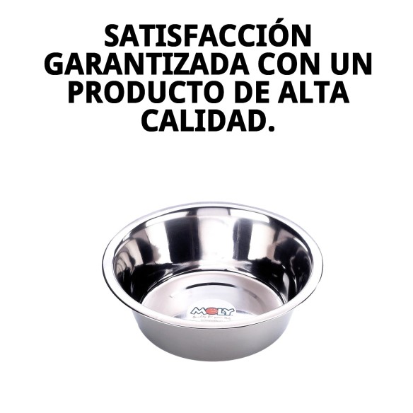Comedero de Acero Eco 21cm - Capacidad 1.6L para Mascotas