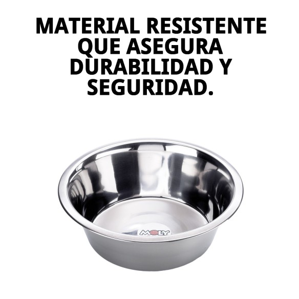 Comedero de Acero Eco 25cm - Capacidad 2.6L para Mascotas