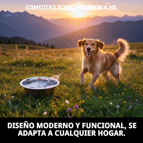 Comedero de Acero Eco 29cm - Ideal para tu Mascota