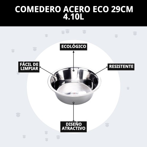 Comedero de Acero Eco 29cm - Ideal para tu Mascota