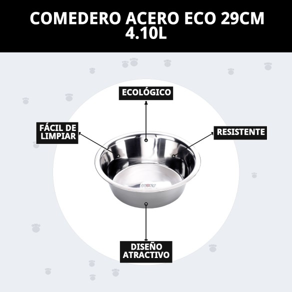 Comedero de Acero Eco 29cm - Ideal para tu Mascota