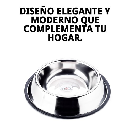 Comedero de Acero Anti-deslizante 22 cm - 1.55L para Mascotas