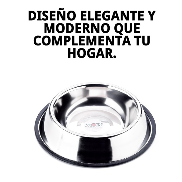 Comedero de Acero Anti-deslizante 22 cm - 1.55L para Mascotas