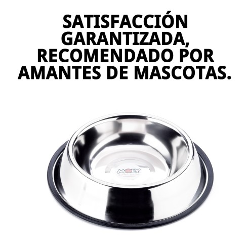 Comedero de Acero Anti-deslizante 22 cm - 1.55L para Mascotas