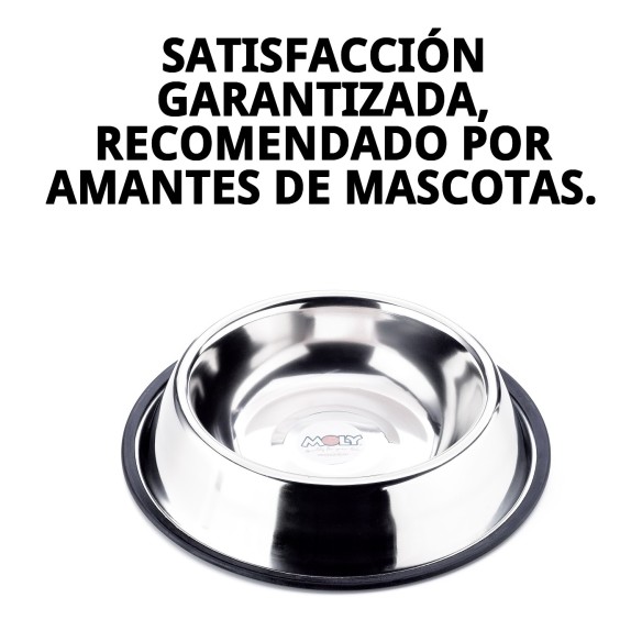 Comedero de Acero Anti-deslizante 22 cm - 1.55L para Mascotas