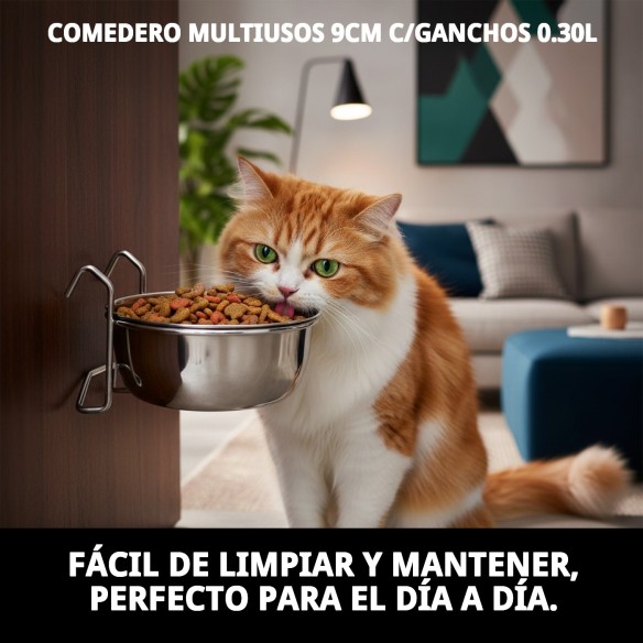 Comedero Multiusos 9cm con Ganchos - Práctico y Funcional