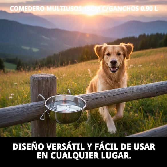 Comedero Multiusos 15cm con Ganchos - Ideal para tu Mascota