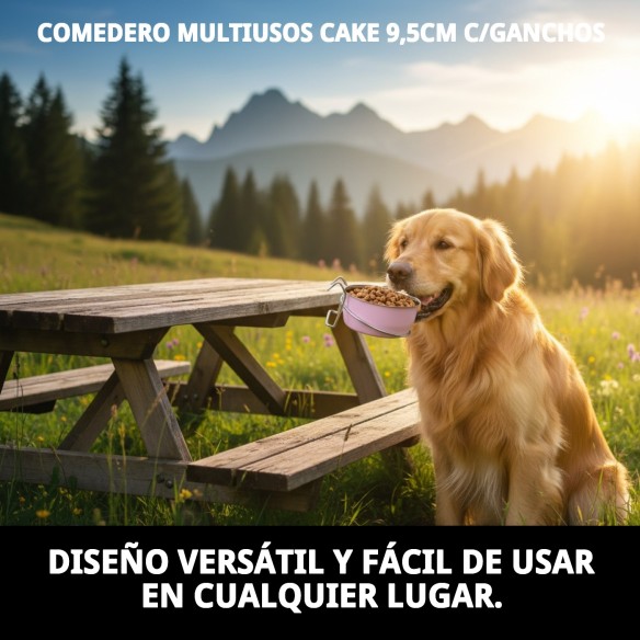 Comedero Multiusos Cake 9,5cm con Ganchos para Mascotas