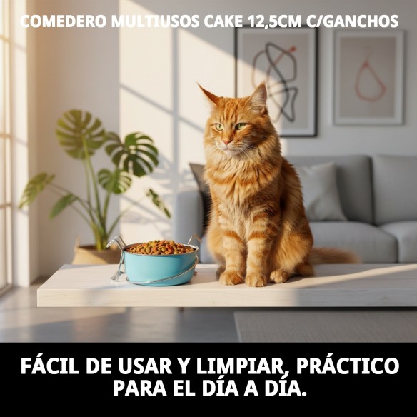 Comedero Multiusos Cake 12,5cm con Ganchos para Mascotas
