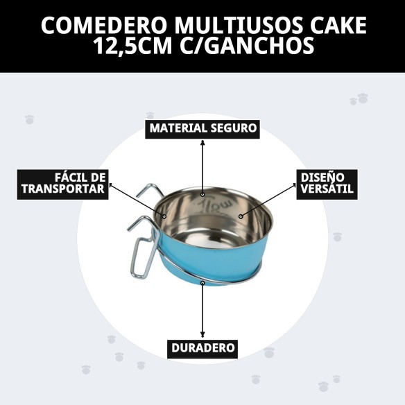 Comedero Multiusos Cake 12,5cm con Ganchos para Mascotas