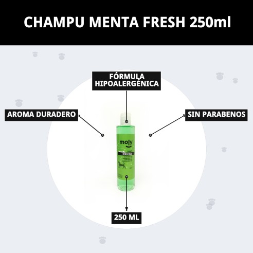 Champú Menta Fresh para Perros - 250ml, Higiene y Aroma
