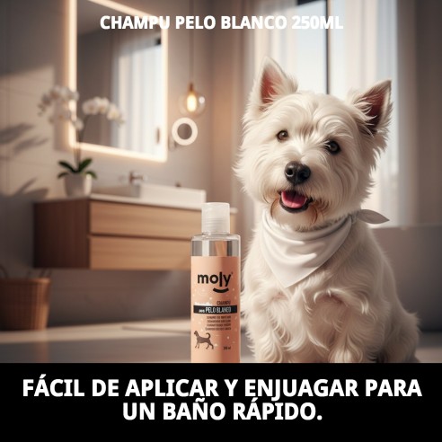 Champú Pelo Blanco 250ml - Brillo y Volumen para Mascotas