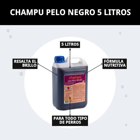 Champú para Perros Pelo Negro 5L | Brillo y Limpieza Intensa