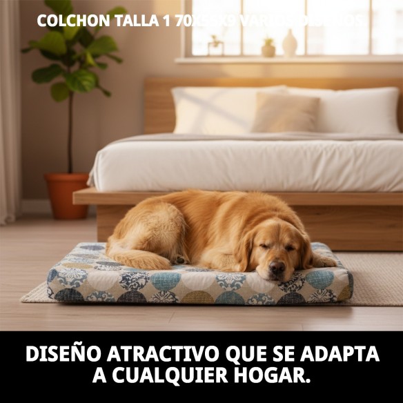 Colchón Talla 1 70x55x9 para Mascotas - Varios Diseños