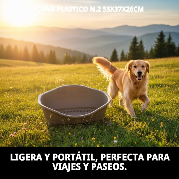 Cuna Plástico N.2 55x37x26cm - Comodidad para tu Mascota
