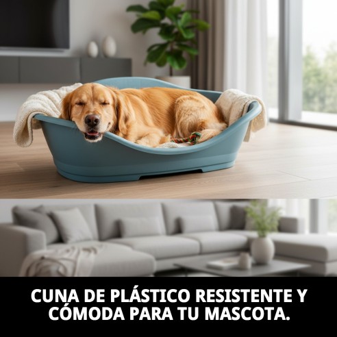 Cuna Plástico N.5 78x51x36 cm para Mascotas Comoda y Resistente
