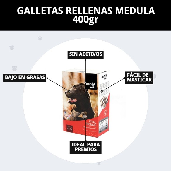 Galletas Rellenas Médula 400g - Snack Irresistible para Perros