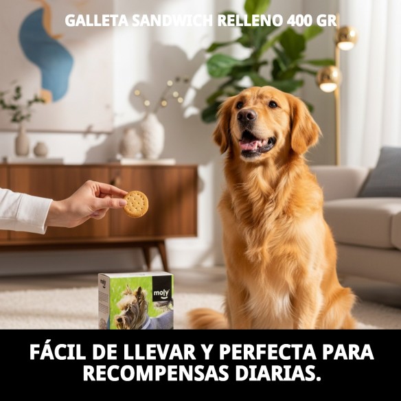 Galletas Sandwich Relleno para Perros - 400g Nutrición Saludable