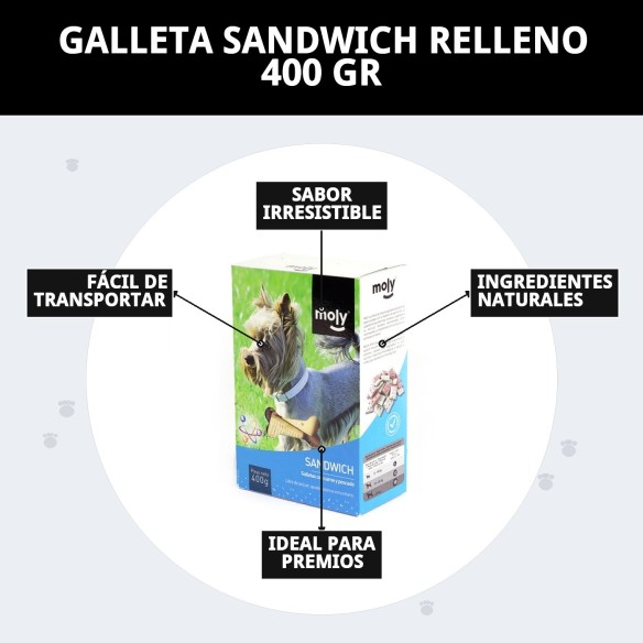 Galletas Sandwich Relleno para Perros - 400g Nutrición Saludable