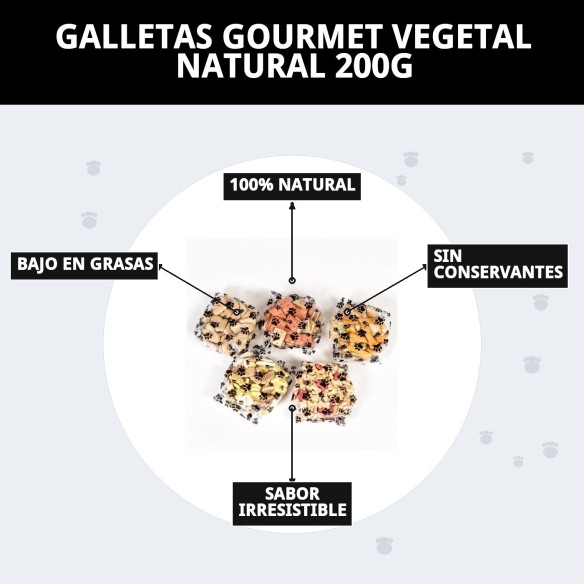 Galletas Gourmet Vegetal Natural para Perros 200g Deliciosas