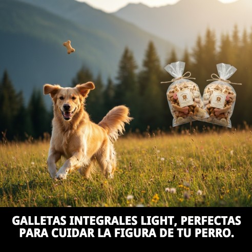 Galletas Light Integrales para Perros - Nutrición Saludable 200g