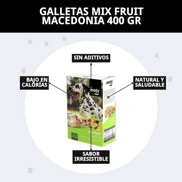 Galletas Mix Fruit Macedonia 400g para perros saludables