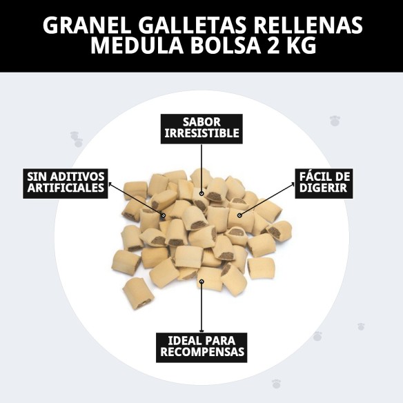 Galletas Rellenas de Médula 2 kg - Snack Irresistible para Perros